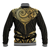 Gold Black New Zealand Manta Ray Baseball Jacket Aotearoa Maori Haehae - Polynesian Pride