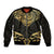 Gold Black New Zealand Manta Ray Bomber Jacket Aotearoa Maori Haehae - Polynesian Pride