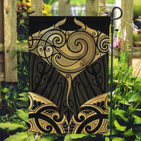 Gold Black New Zealand Manta Ray Garden Flag Aotearoa Maori Haehae - Polynesian Pride