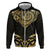 Gold Black New Zealand Manta Ray Hoodie Aotearoa Maori Haehae - Polynesian Pride