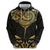 Gold Black New Zealand Manta Ray Hoodie Aotearoa Maori Haehae - Polynesian Pride