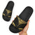 Gold Black New Zealand Manta Ray Slide Sandals Aotearoa Maori Haehae - Polynesian Pride