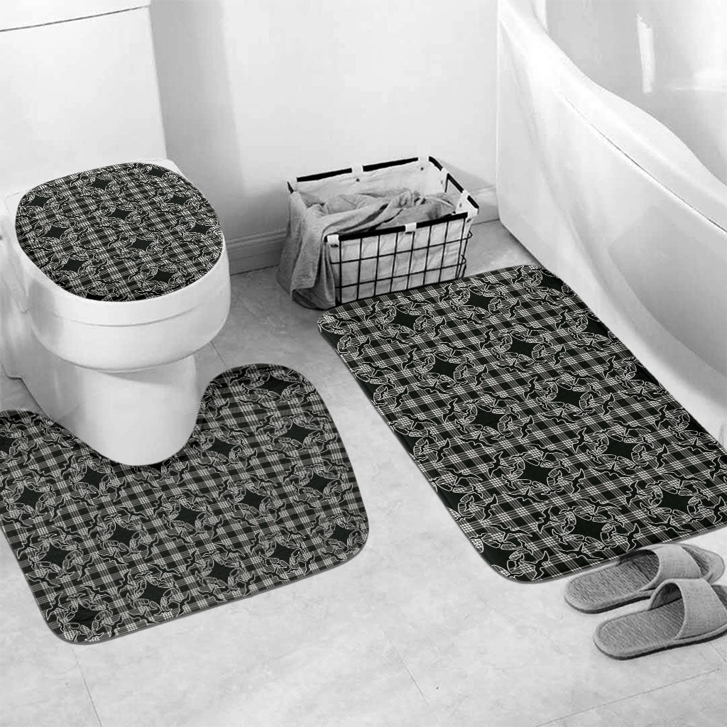 Eleele Hawaii Iwa Bird Palaka Motifs Bathroom Set LT14 Mat Set Only (3 pcs) One Size Black - Polynesian Pride
