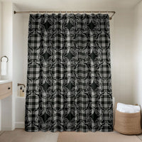 Eleele Hawaii Iwa Bird Palaka Motifs Bathroom Set LT14 Shower Curtain Only Black - Polynesian Pride