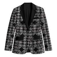Eleele Hawaii Iwa Bird Palaka Motifs Blazer LT14 Unisex Black - Polynesian Pride