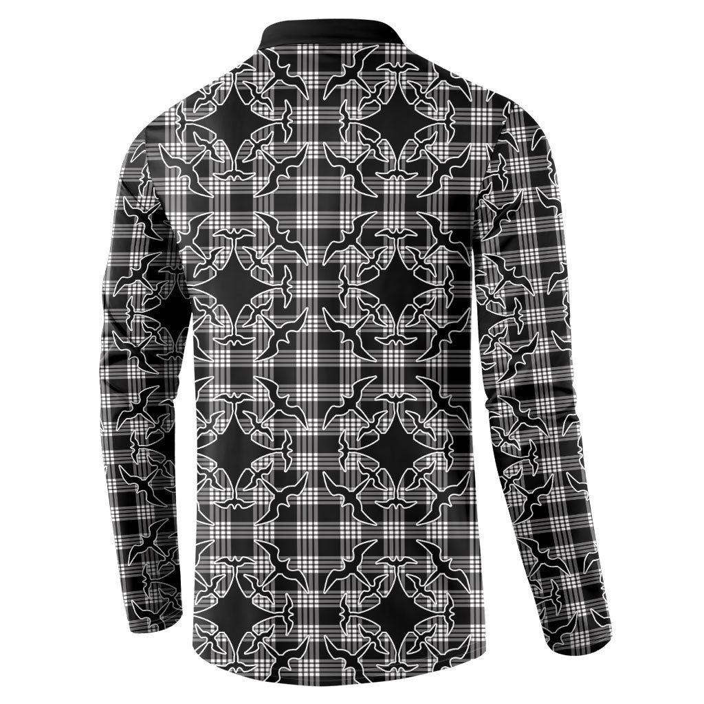 Eleele Hawaii Iwa Bird Palaka Motifs Button Sweatshirt LT14 - Polynesian Pride