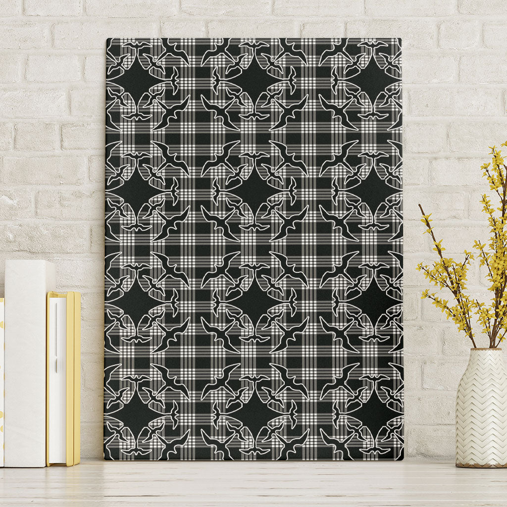 Eleele Hawaii Iwa Bird Palaka Motifs Canvas Wall Art LT14 Without Frame Black - Polynesian Pride