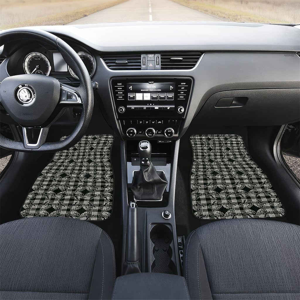 Eleele Hawaii Iwa Bird Palaka Motifs Car Mats LT14 Set 2pcs - Front Black - Polynesian Pride