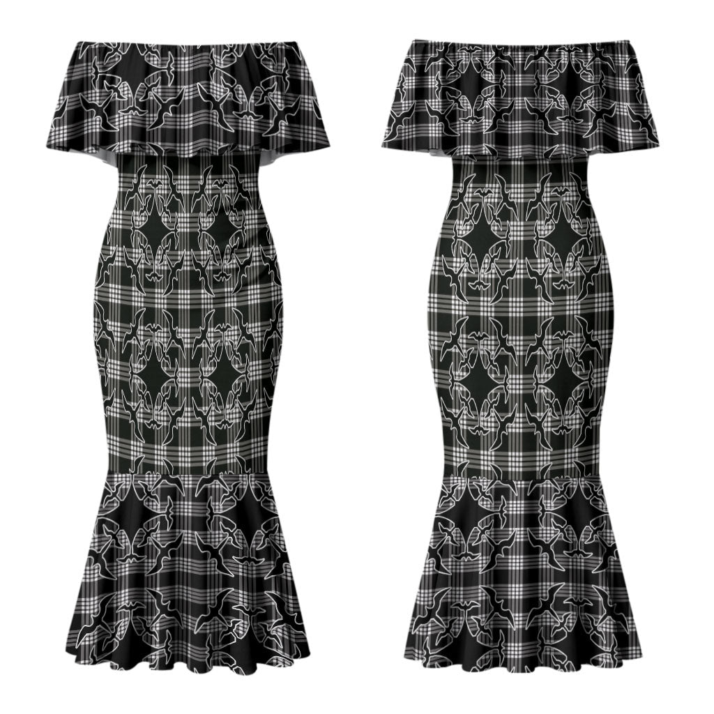 Eleele Hawaii Iwa Bird Palaka Motifs Couples Matching Mermaid Dress and Hawaiian Shirt LT14 - Polynesian Pride