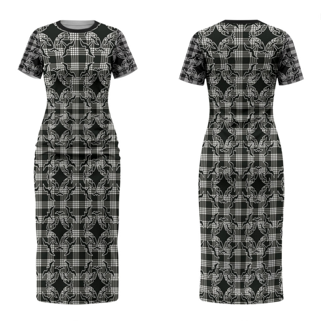 Eleele Hawaii Iwa Bird Palaka Motifs Couples Matching Short Sleeve Bodycon Dress and Long Sleeve Button Shirt LT14 - Polynesian Pride