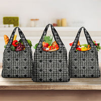 Eleele Hawaii Iwa Bird Palaka Motifs Grocery Bag LT14 3-pack One Size Black - Polynesian Pride