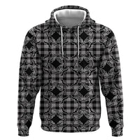 Eleele Hawaii Iwa Bird Palaka Motifs Hoodie LT14 Pullover Hoodie Black - Polynesian Pride