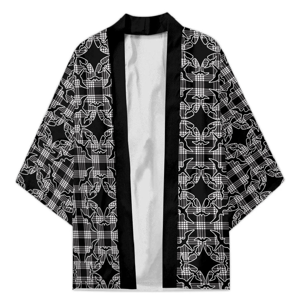 Eleele Hawaii Iwa Bird Palaka Motifs Kimono LT14 Unisex Black - Polynesian Pride
