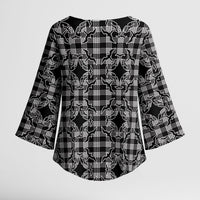 Eleele Hawaii Iwa Bird Palaka Motifs Kimono Sleeve Blouse LT14 - Polynesian Pride