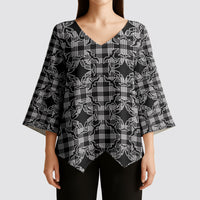 Eleele Hawaii Iwa Bird Palaka Motifs Kimono Sleeve Blouse LT14 - Polynesian Pride