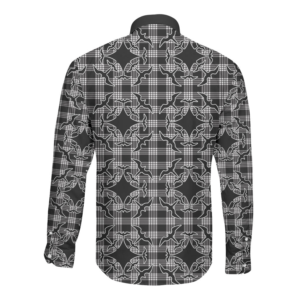Eleele Hawaii Iwa Bird Palaka Motifs Long Sleeve Button Shirt LT14 - Polynesian Pride