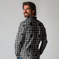 Eleele Hawaii Iwa Bird Palaka Motifs Long Sleeve Polo Shirt LT14 - Polynesian Pride