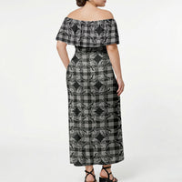 Eleele Hawaii Iwa Bird Palaka Motifs Off Shoulder Maxi Dress LT14 - Polynesian Pride