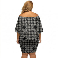 Eleele Hawaii Iwa Bird Palaka Motifs Off Shoulder Short Dress LT14 - Polynesian Pride