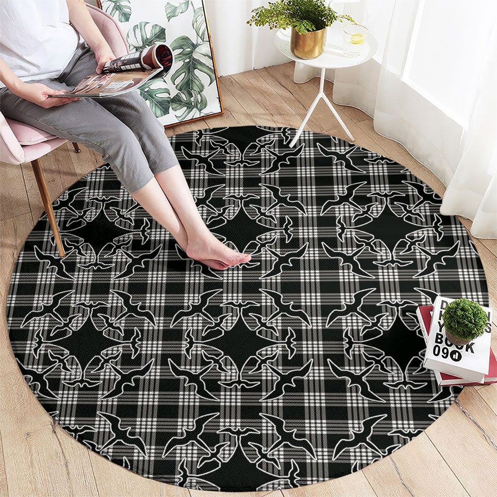 Eleele Hawaii Iwa Bird Palaka Motifs Round Carpet LT14 - Polynesian Pride