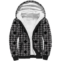 Eleele Hawaii Iwa Bird Palaka Motifs Sherpa Hoodie LT14 Unisex Black - Polynesian Pride