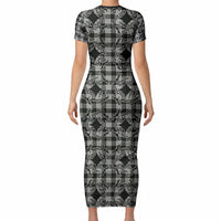 Eleele Hawaii Iwa Bird Palaka Motifs Short Sleeve Bodycon Dress LT14 - Polynesian Pride