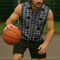 Eleele Hawaii Iwa Bird Palaka Motifs Sleeveless Zip Hoodie LT14 - Polynesian Pride