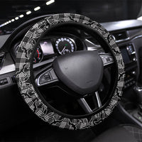 Eleele Hawaii Iwa Bird Palaka Motifs Steering Wheel Cover LT14 Universal Fit Black - Polynesian Pride