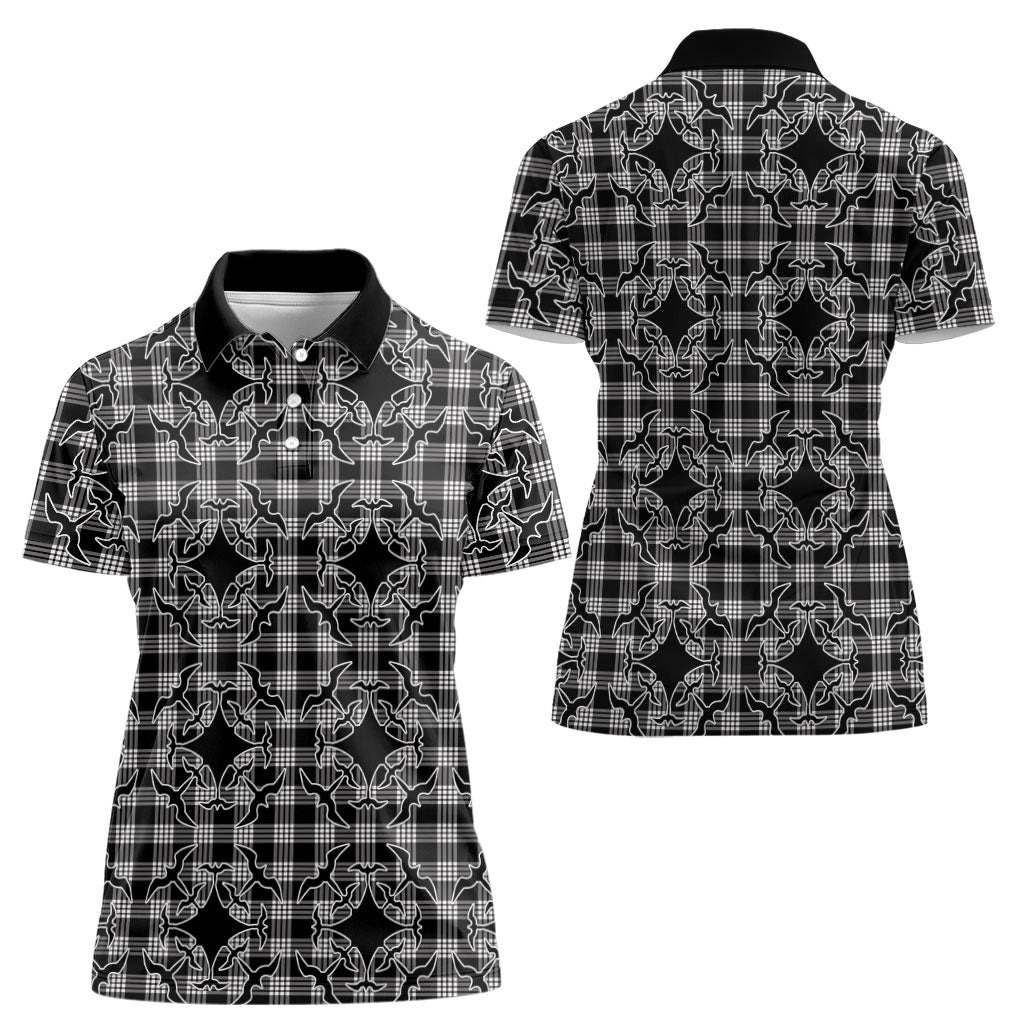 Eleele Hawaii Iwa Bird Palaka Motifs Women Polo Shirt LT14 - Polynesian Pride