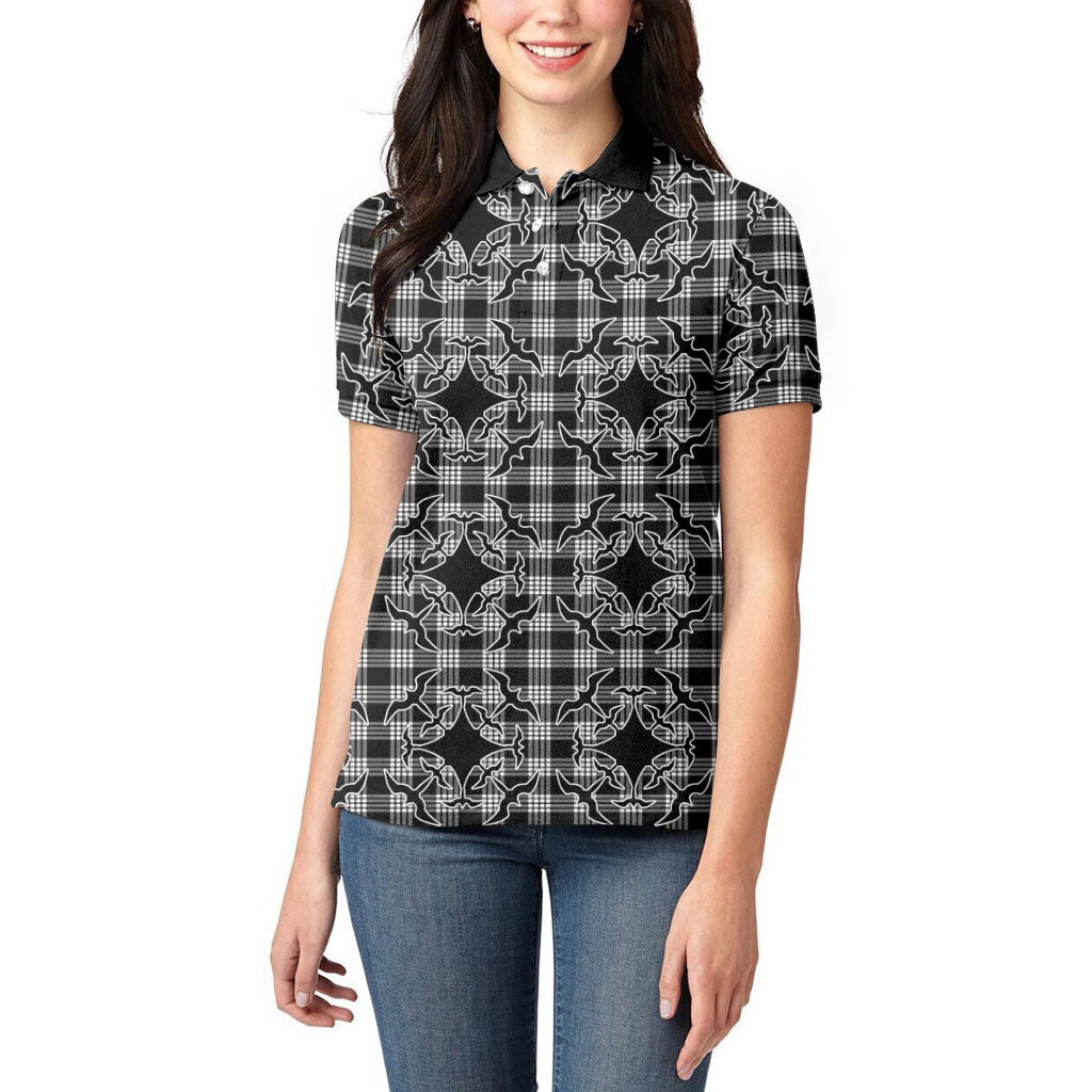 Eleele Hawaii Iwa Bird Palaka Motifs Women Polo Shirt LT14 - Polynesian Pride