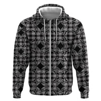 Eleele Hawaii Iwa Bird Palaka Motifs Zip Hoodie LT14 Zip Hoodie Black - Polynesian Pride