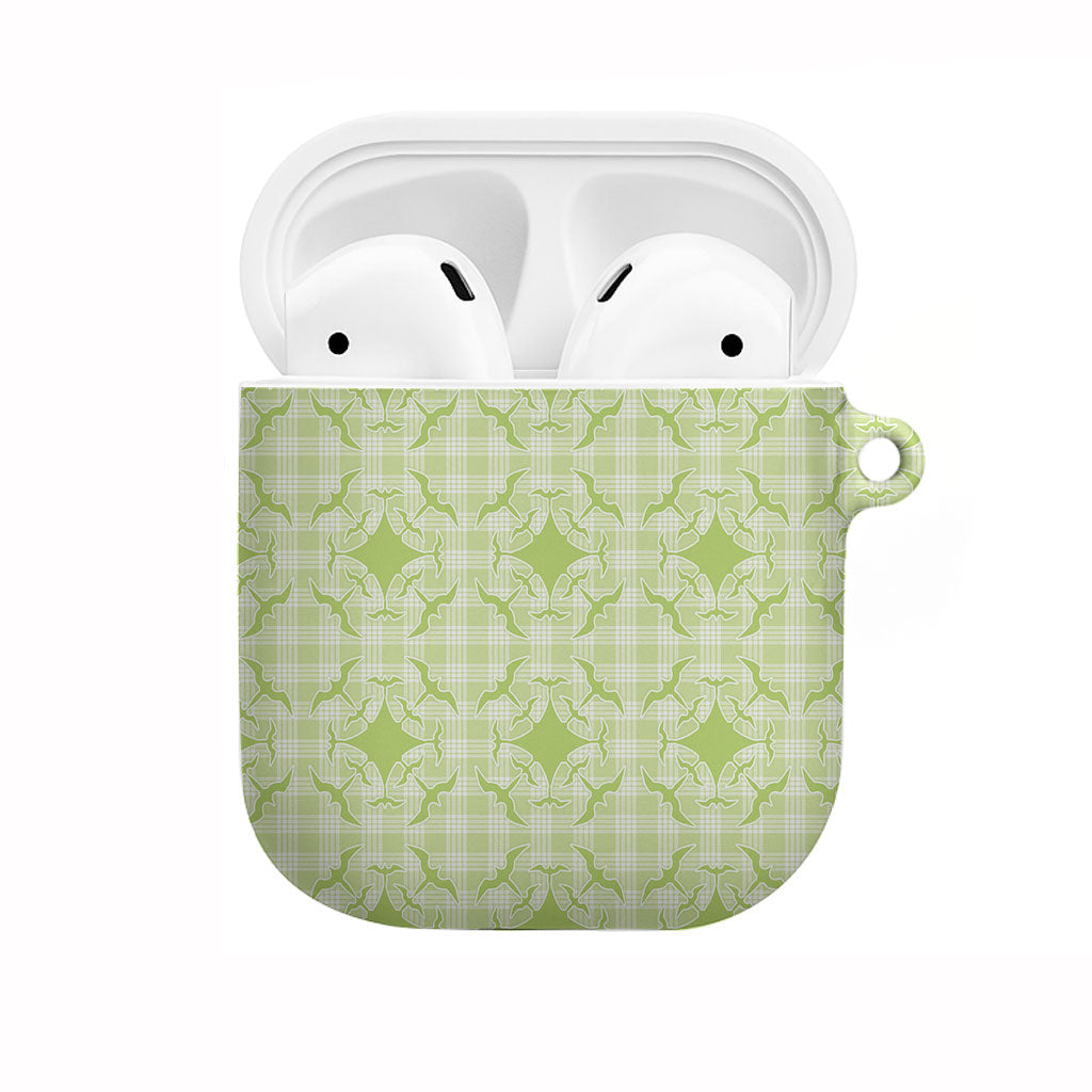 Omaomao Hawaii Iwa Bird Palaka Motifs AirPods Case LT14 Green - Polynesian Pride