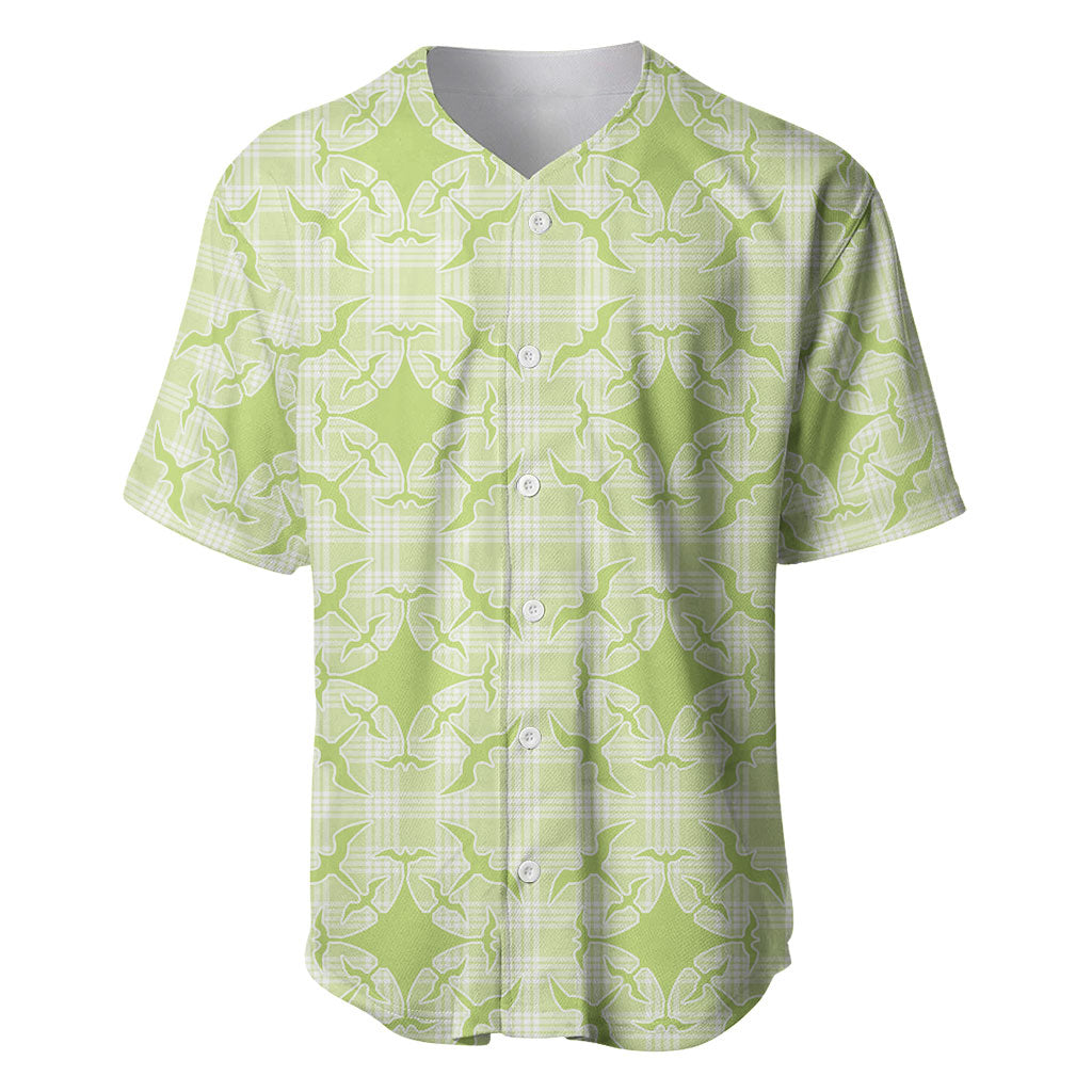 Omaomao Hawaii Iwa Bird Palaka Motifs Baseball Jersey LT14 Green - Polynesian Pride