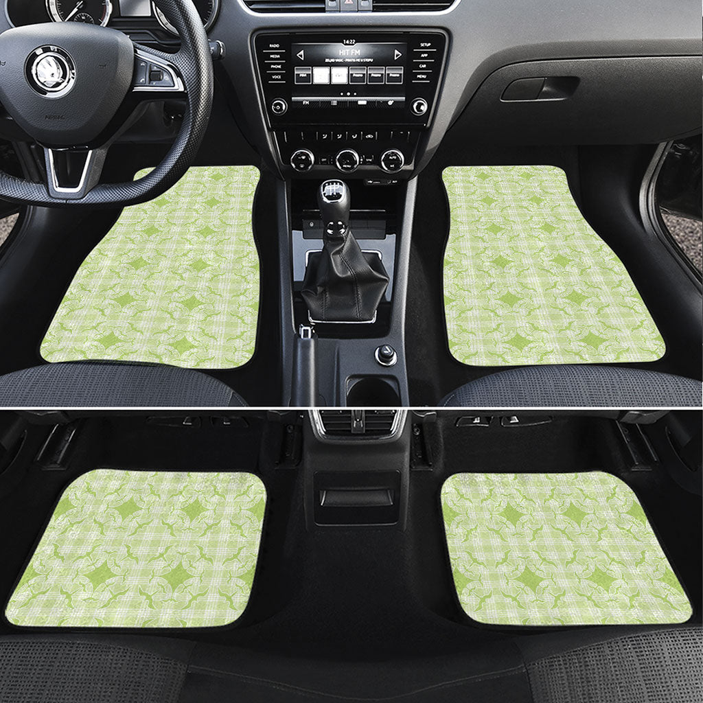 Omaomao Hawaii Iwa Bird Palaka Motifs Car Mats LT14 Set 4pcs Green - Polynesian Pride