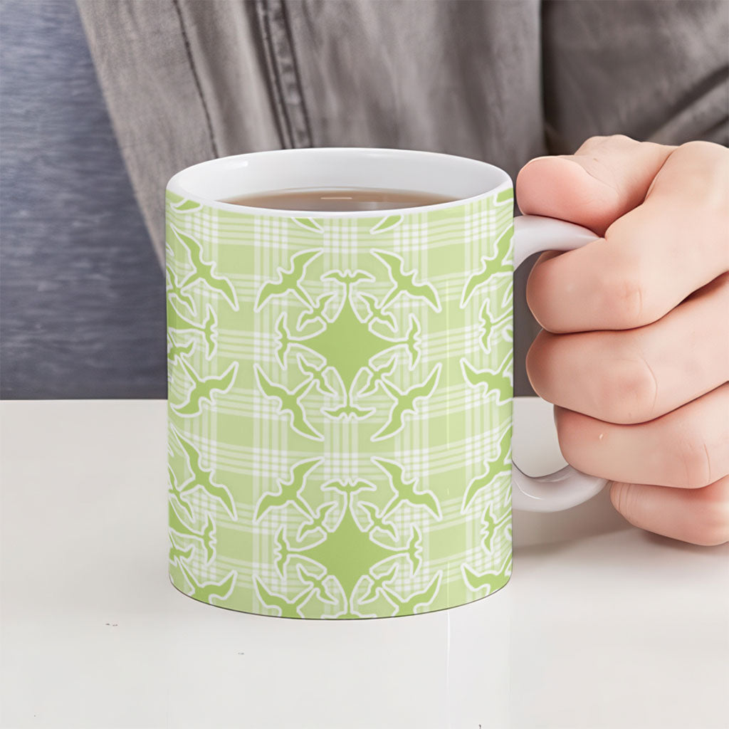 Omaomao Hawaii Iwa Bird Palaka Motifs Ceramic Mug LT14 - Polynesian Pride