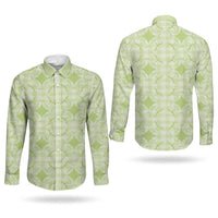 Omaomao Hawaii Iwa Bird Palaka Motifs Couples Matching Off Shoulder Short Dress and Long Sleeve Button Shirt LT14 - Polynesian Pride