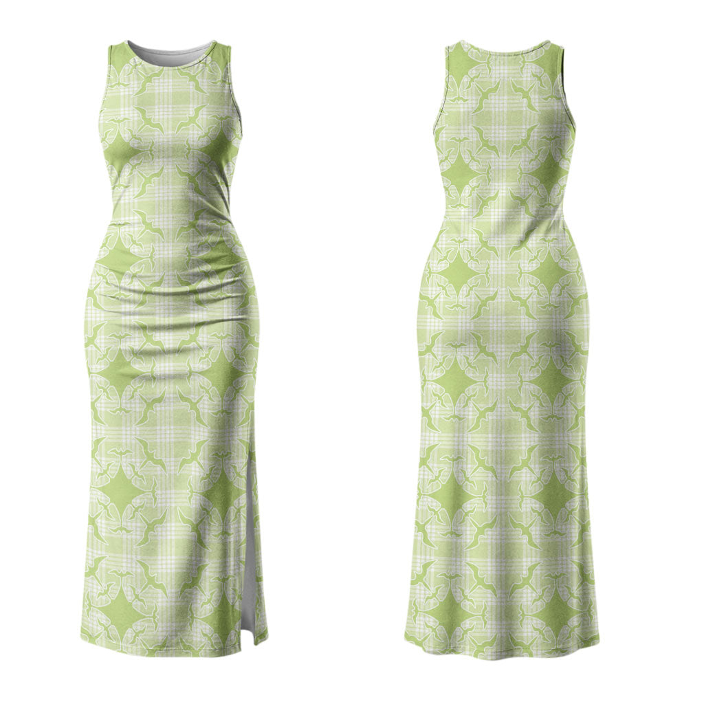 Omaomao Hawaii Iwa Bird Palaka Motifs Couples Matching Tank Maxi Dress and Long Sleeve Button Shirt LT14 - Polynesian Pride