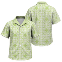 Omaomao Hawaii Iwa Bird Palaka Motifs Family Matching Off Shoulder Short Dress and Hawaiian Shirt LT14 Son's Shirt Green - Polynesian Pride