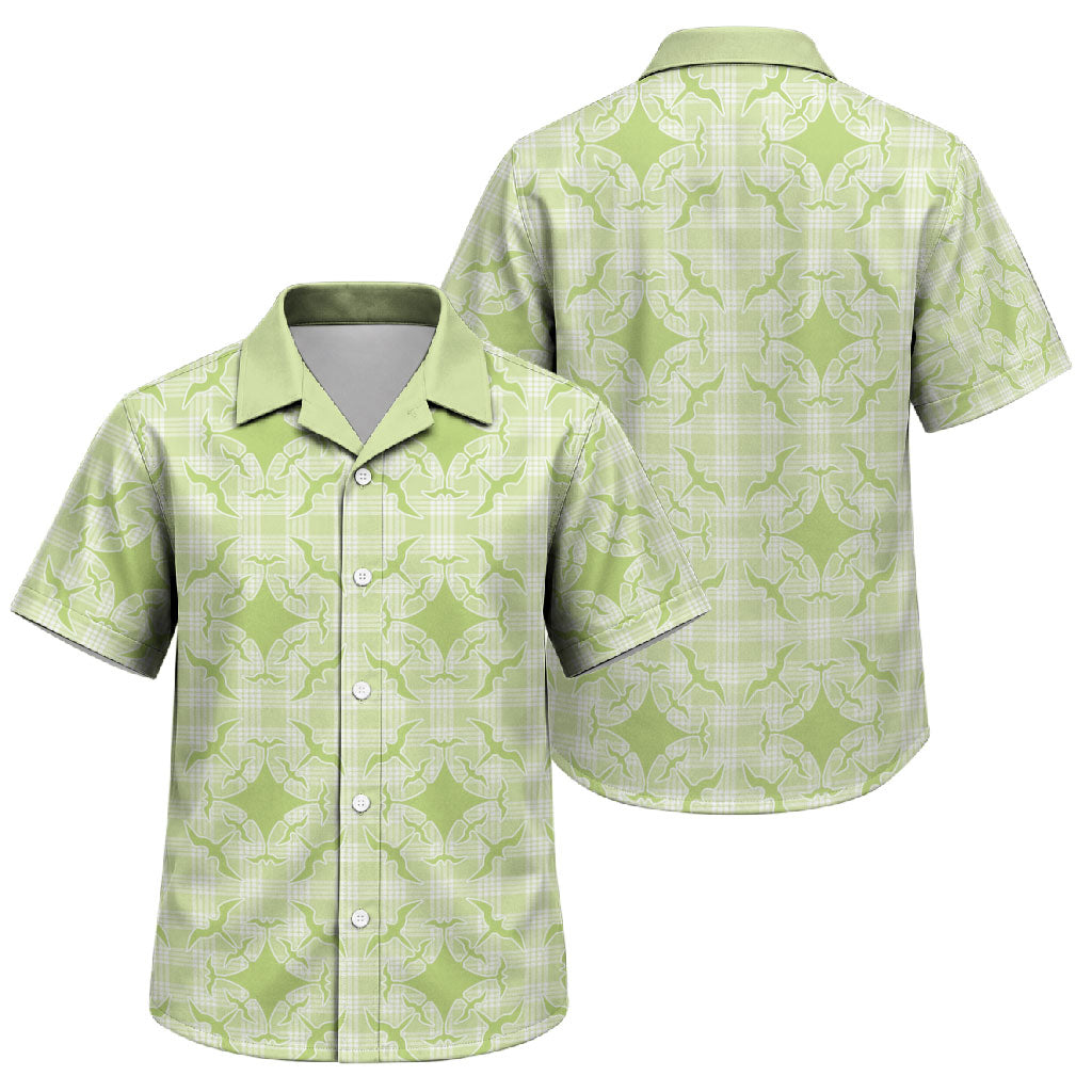 Omaomao Hawaii Iwa Bird Palaka Motifs Family Matching Summer Maxi Dress and Hawaiian Shirt LT14 Son's Shirt Green - Polynesian Pride