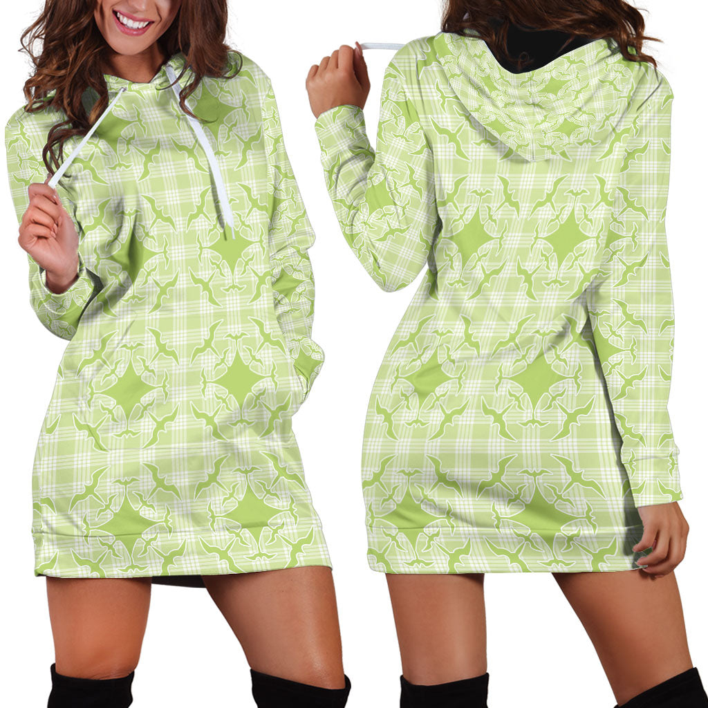 Omaomao Hawaii Iwa Bird Palaka Motifs Hoodie Dress LT14 - Polynesian Pride
