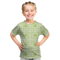Omaomao Hawaii Iwa Bird Palaka Motifs Kid T Shirt LT14 Green - Polynesian Pride