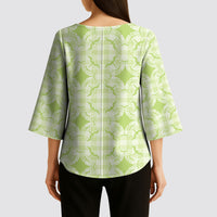 Omaomao Hawaii Iwa Bird Palaka Motifs Kimono Sleeve Blouse LT14 - Polynesian Pride