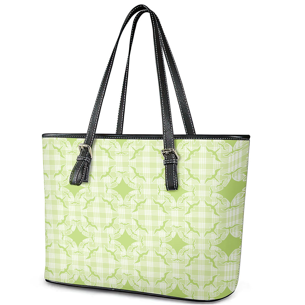 Omaomao Hawaii Iwa Bird Palaka Motifs Leather Tote Bag LT14 - Polynesian Pride