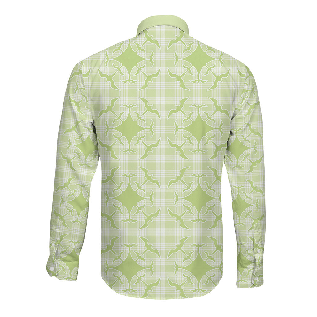 Omaomao Hawaii Iwa Bird Palaka Motifs Long Sleeve Button Shirt LT14 - Polynesian Pride