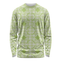 Omaomao Hawaii Iwa Bird Palaka Motifs Long Sleeve Shirt LT14 Unisex Green - Polynesian Pride