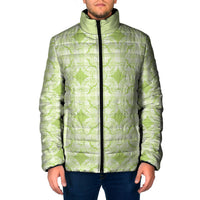 Omaomao Hawaii Iwa Bird Palaka Motifs Padded Jacket LT14 Men Green - Polynesian Pride
