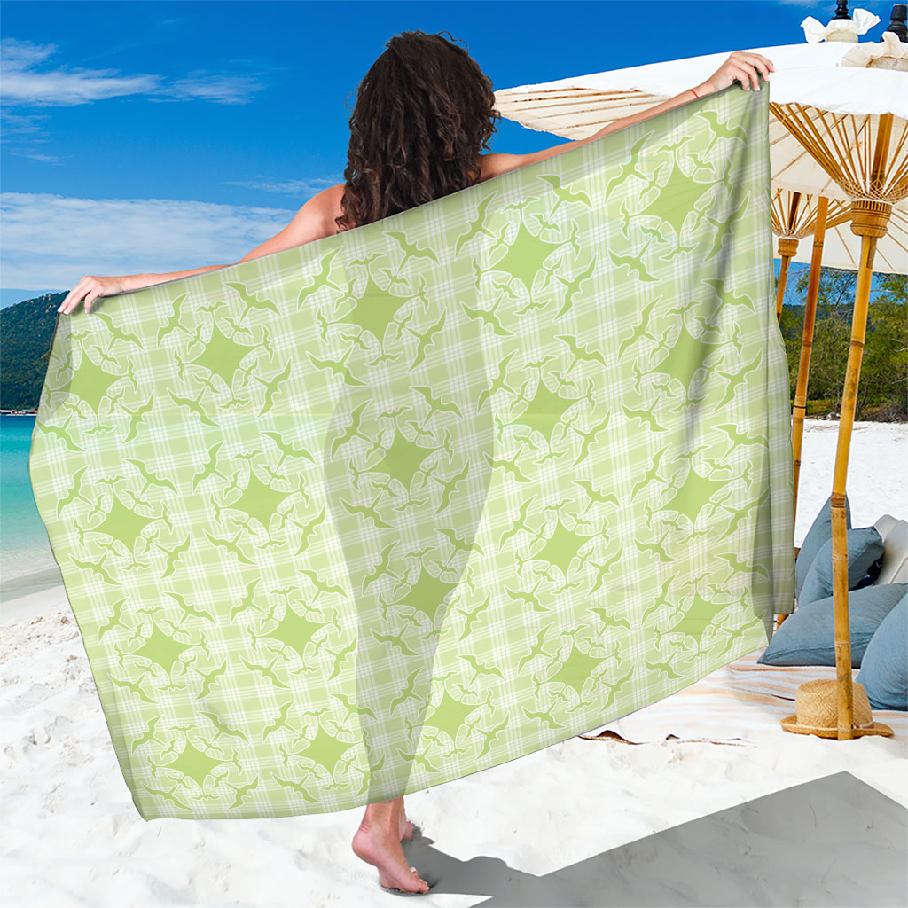 Omaomao Hawaii Iwa Bird Palaka Motifs Sarong LT14 One Size 44 x 66 inches Green - Polynesian Pride