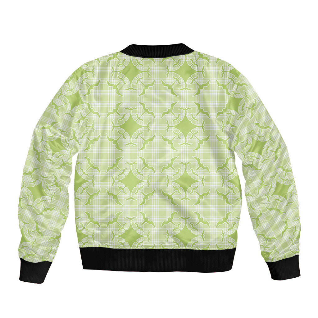 Omaomao Hawaii Iwa Bird Palaka Motifs Sleeve Zip Bomber Jacket LT14 - Polynesian Pride