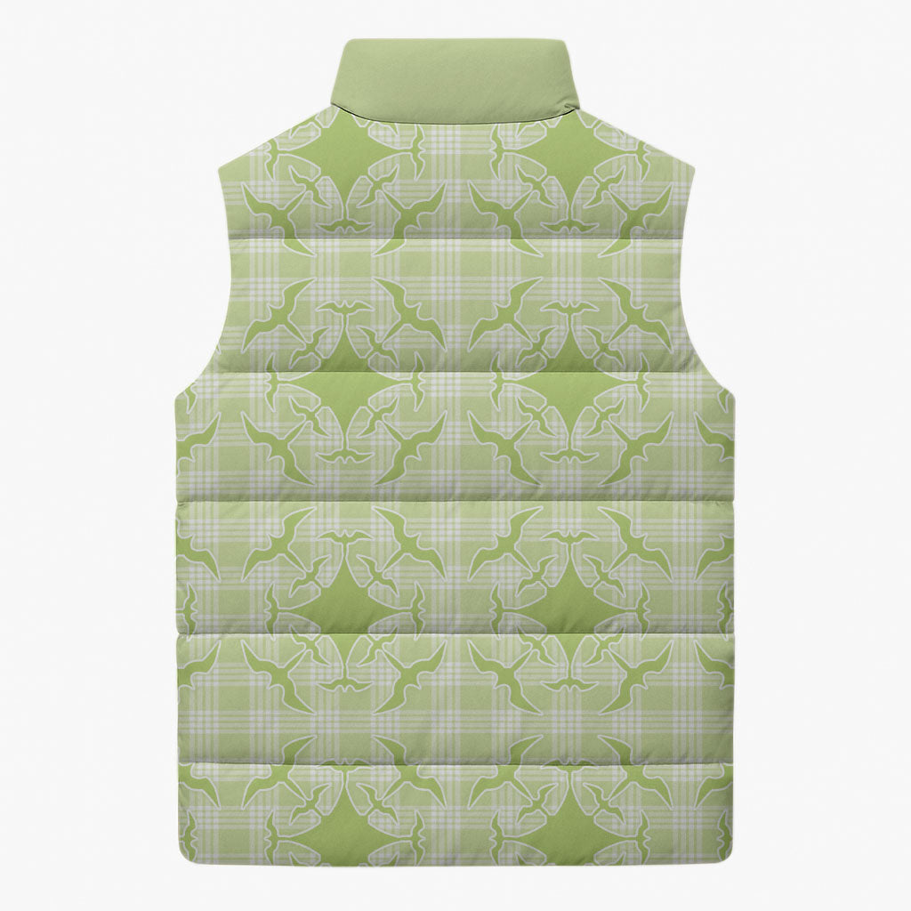 Omaomao Hawaii Iwa Bird Palaka Motifs Sleeveless Puffer Jacket LT14 - Polynesian Pride