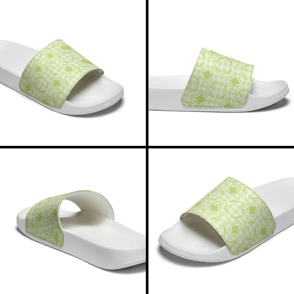 Omaomao Hawaii Iwa Bird Palaka Motifs Slide Sandals LT14 - Polynesian Pride